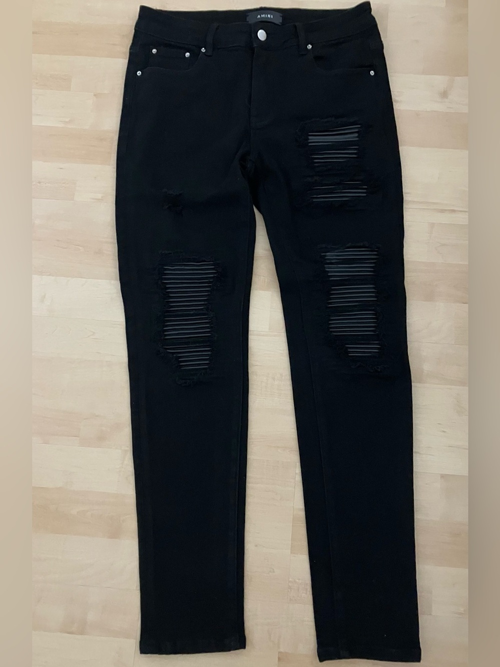 AMIRI Black  Men Distressed Skinny Jeans Five Pocket Size 31